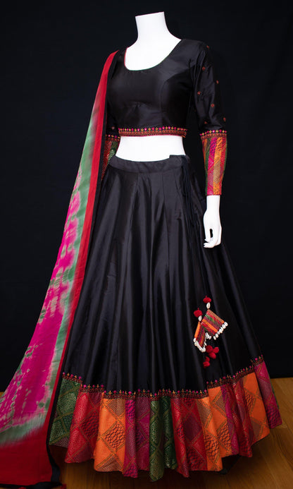 Elvira Silk Black Chaniya Choli Set