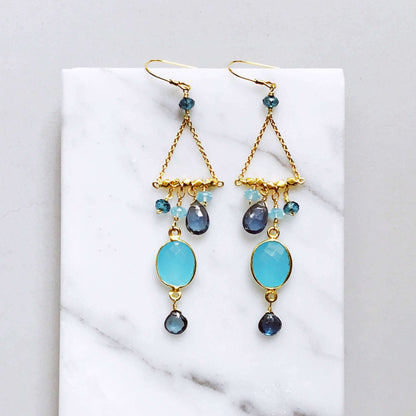Blue Chandie Earrings
