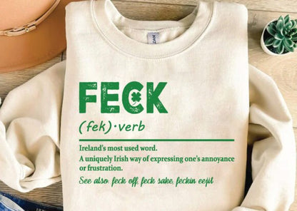 Feck Irish St Patricks Day Unisex Bamboo/Cotton Graphic T-Shirt