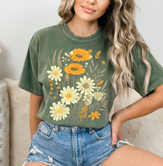 Comfort Colors® - Floral on Moss Green - The Avenue44
