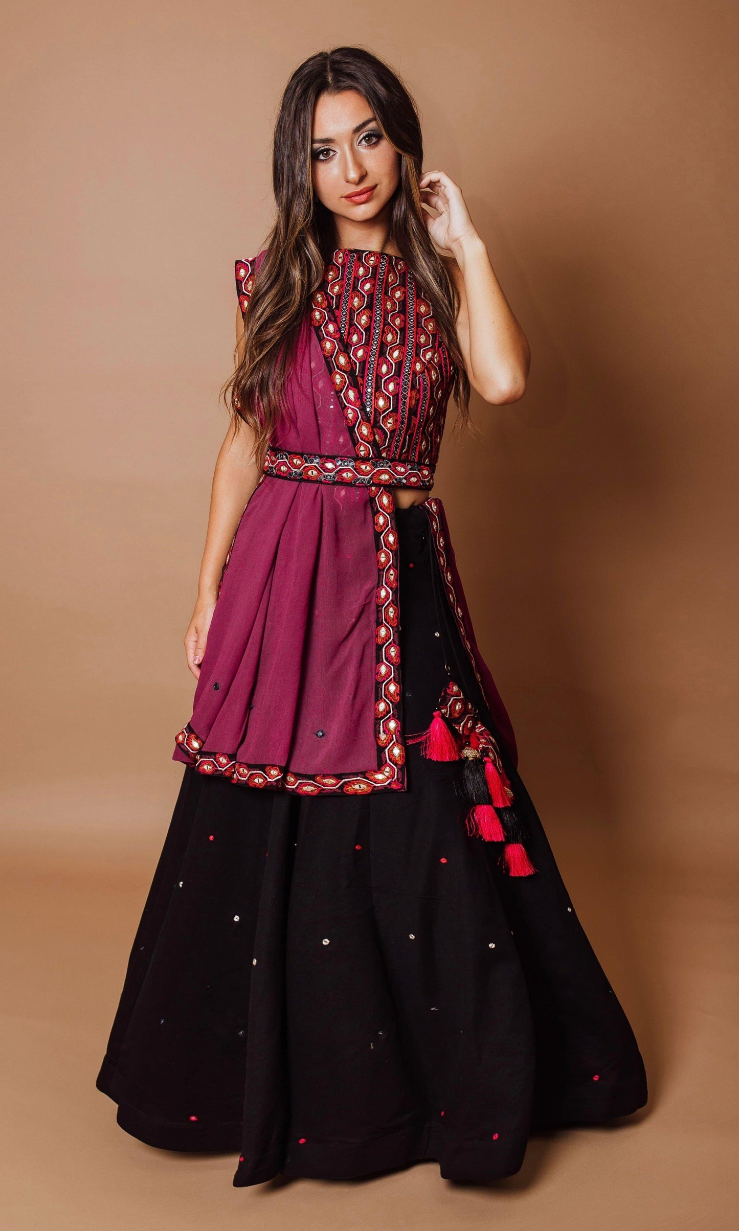 Freya Black Chaniya with Heavily Embroidered Blouse
