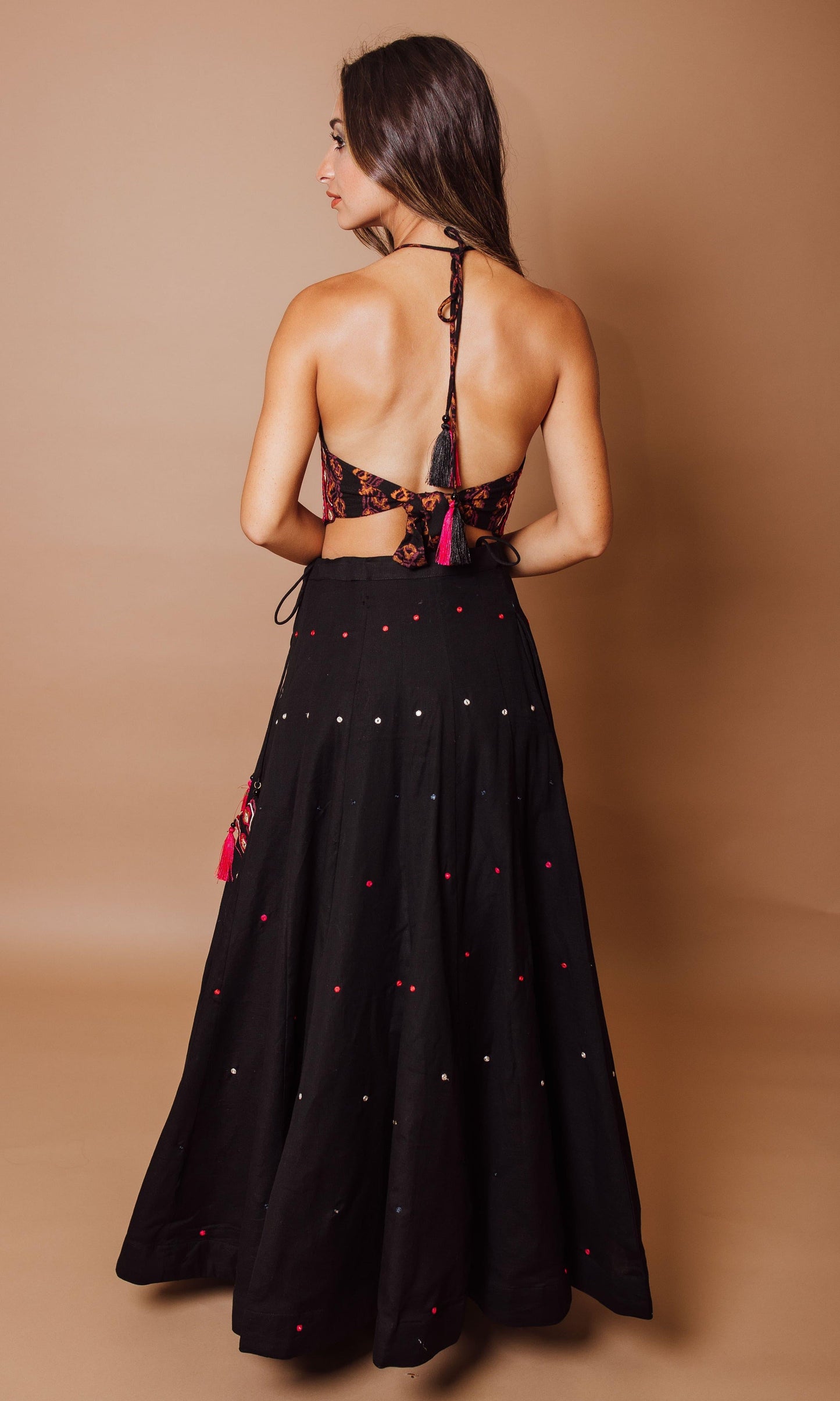 Freya Black Chaniya with Heavily Embroidered Blouse