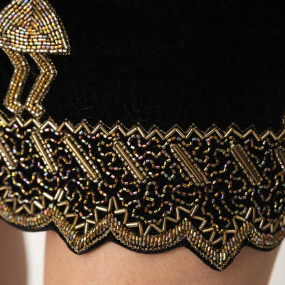 Halona Mini Black Dress with Varli Hand Embroidery