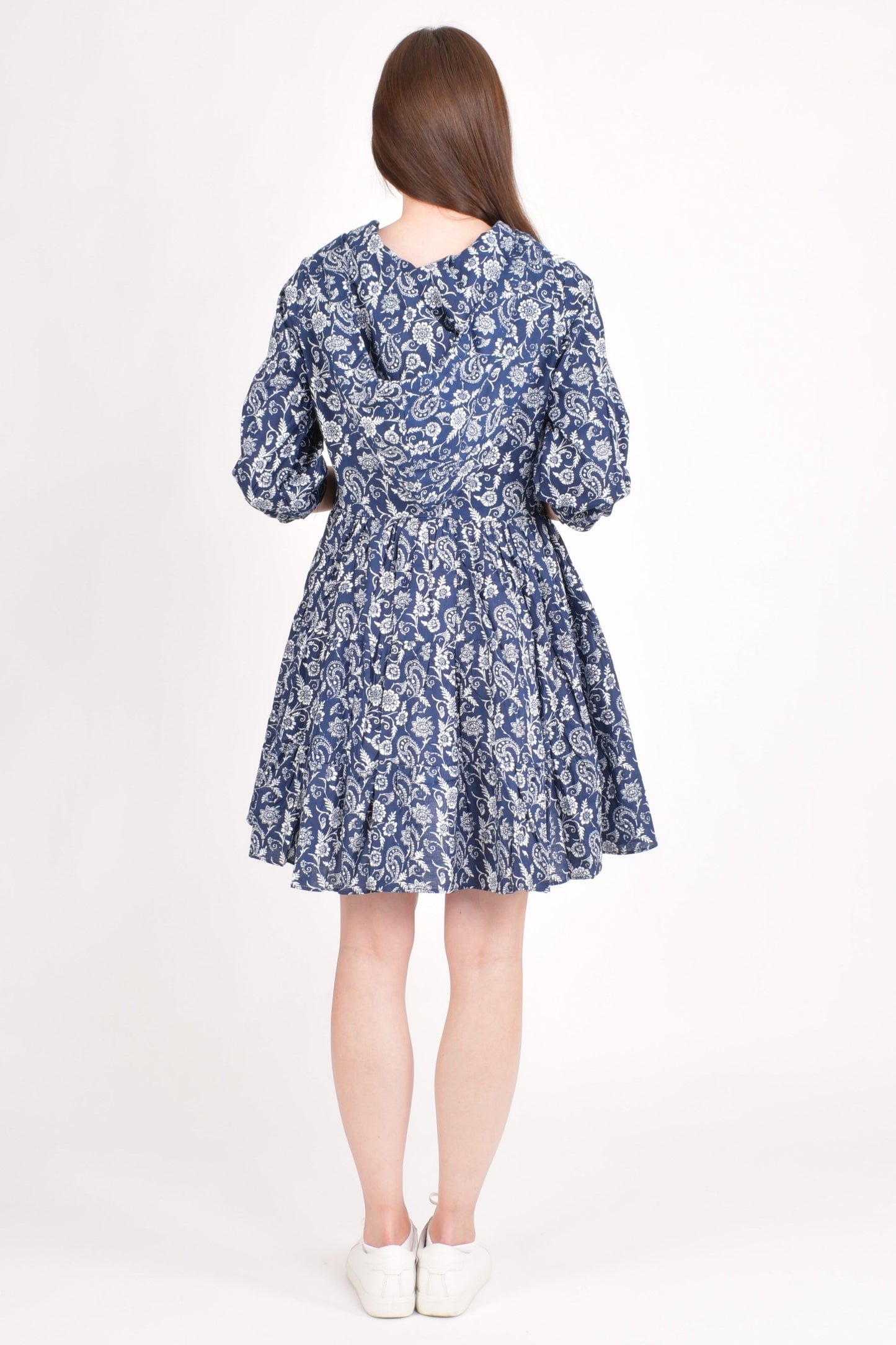 Harper Blue Embroidered Hoodie Mini Dress