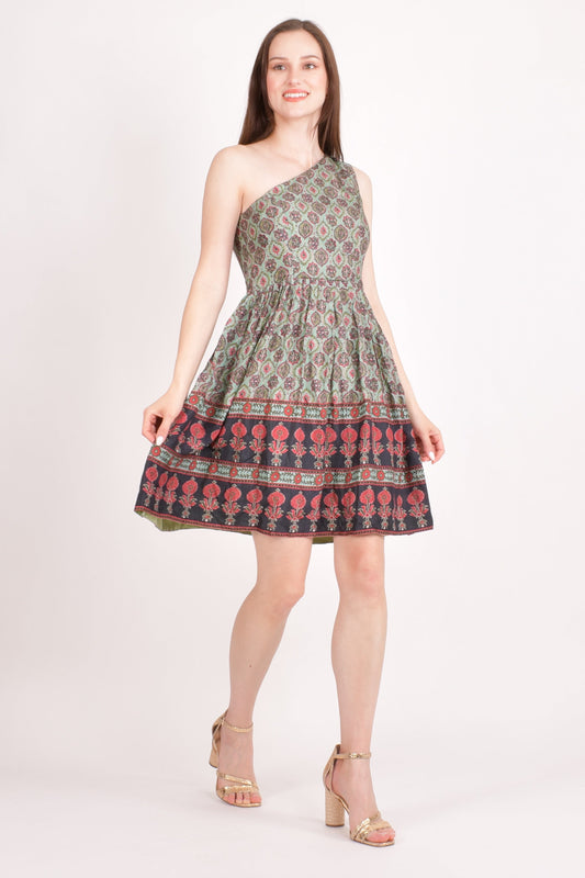 Hazel Boho One Shoulder Mini Dress