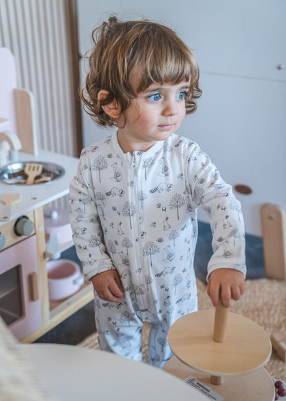 Gray Raccoon Pima Baby Pajama - The Avenue44