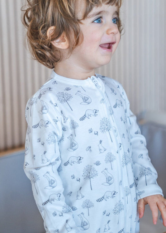 Gray Raccoon Pima Baby Pajama - The Avenue44