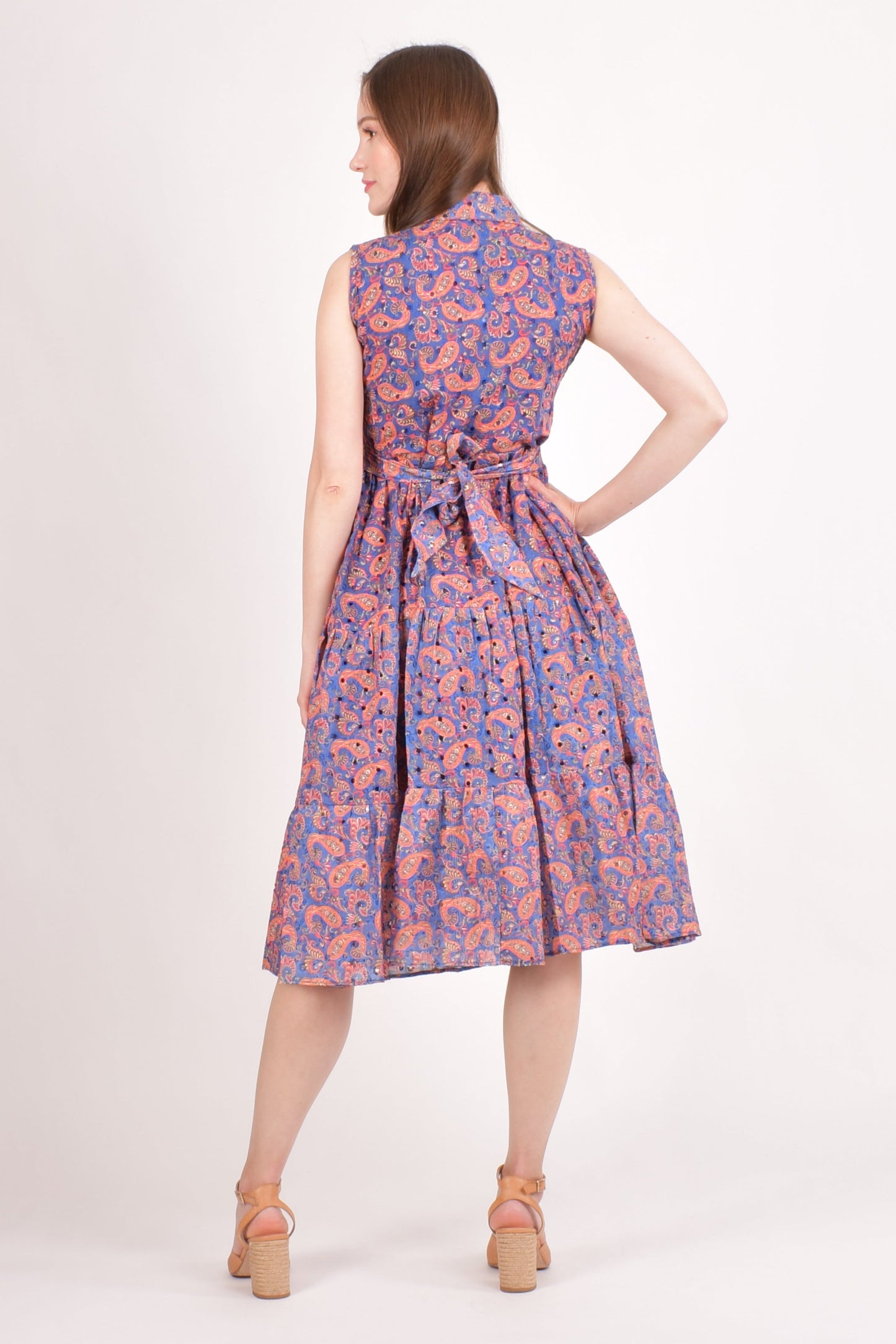 Irina Embroidered Tiered Midi Dress