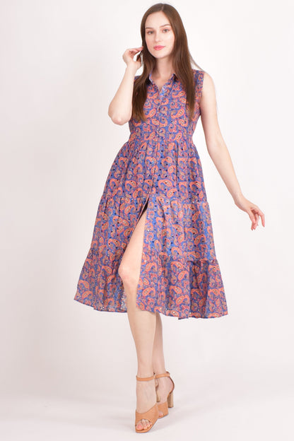 Irina Embroidered Tiered Midi Dress