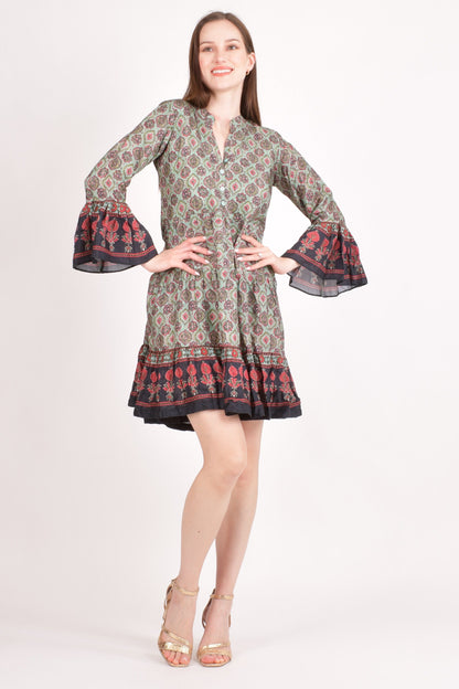 Juniper Ajrakh Print Mini Dress