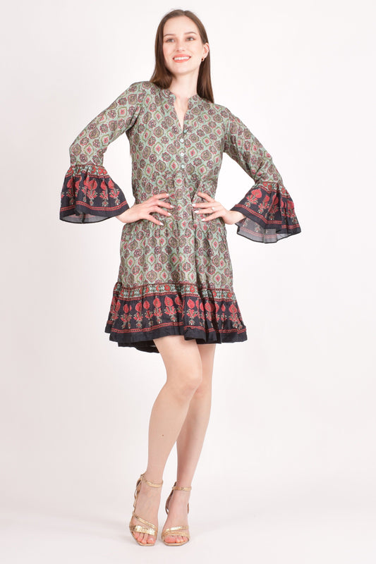 Juniper Ajrakh Print Mini Dress