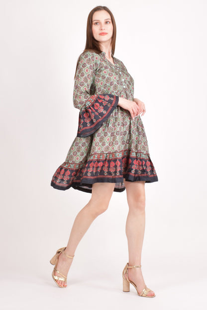 Juniper Ajrakh Print Mini Dress