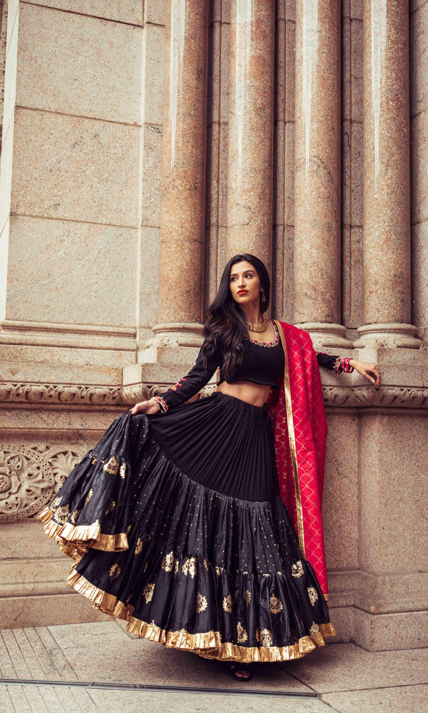 Katya Full Flare Black Chaniya Choli set