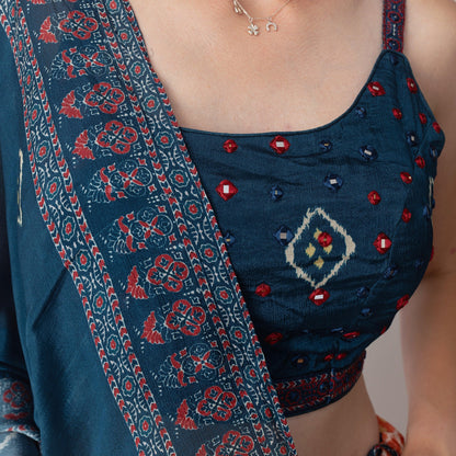 Khushi Lehenga with Mirror Embroidery and Embroidered Blouse