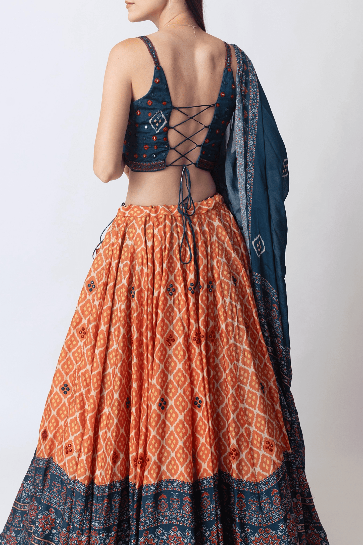Khushi Lehenga with Mirror Embroidery and Embroidered Blouse