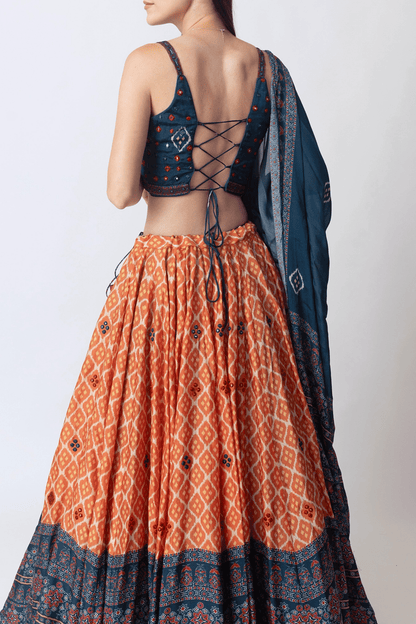 Khushi Lehenga with Mirror Embroidery and Embroidered Blouse