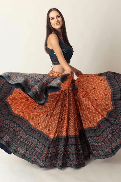 Khushi Lehenga with Mirror Embroidery and Embroidered Blouse
