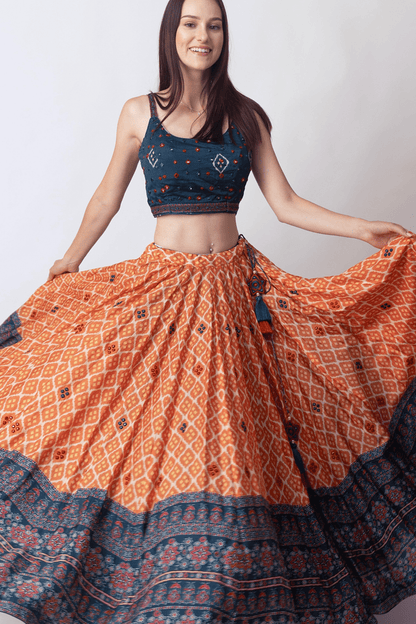 Khushi Lehenga with Mirror Embroidery and Embroidered Blouse
