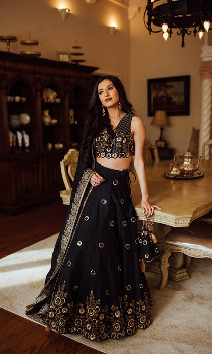 Kiera Glitz & Glam Navy Lehenga Choli Set