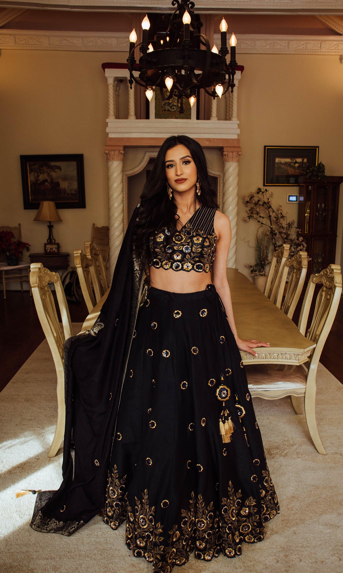 Kiera Glitz & Glam Navy Lehenga Choli Set