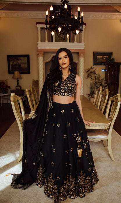 Kiera Glitz & Glam Navy Lehenga Choli Set