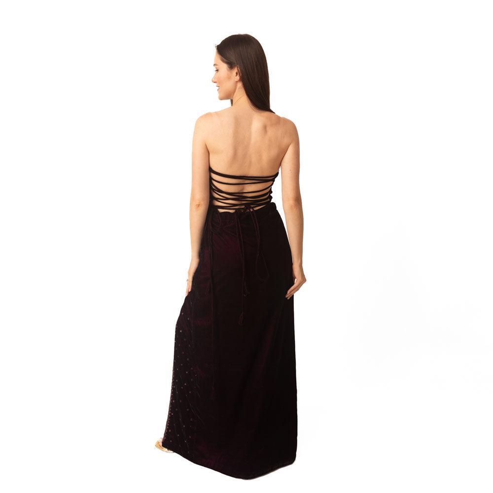 Lavina Velvet Long Dress with Slit