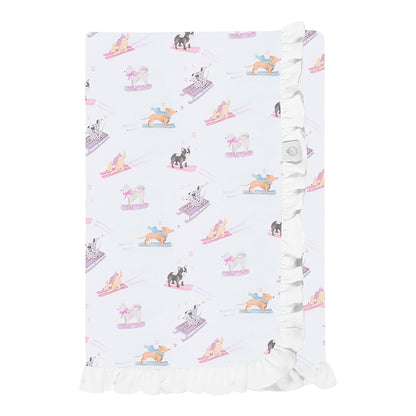 Ski Pups Girl Pima Baby Blanket - The Avenue44
