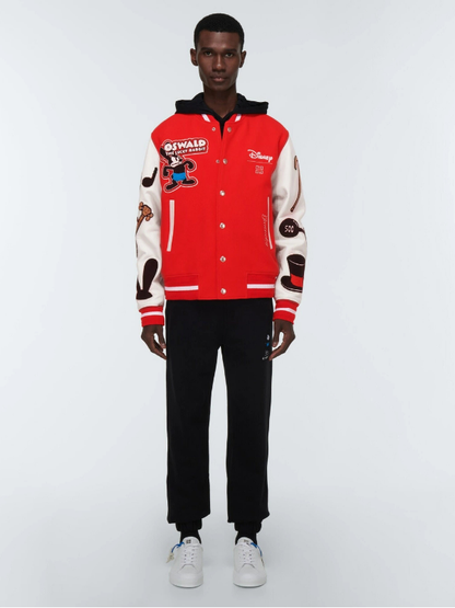 Givenchy - x Disney® leather-trimmed wool-blend varsity jacket