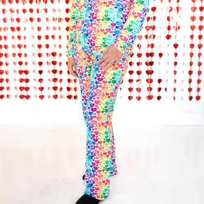 WOMEN'S PAJAMA SET- Rainbow Hearts - The Avenue44