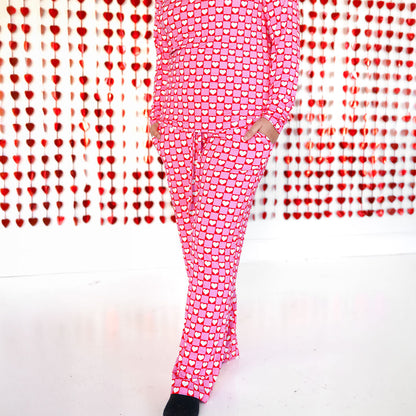 WOMEN'S PAJAMA SET- Red Hearts - The Avenue44