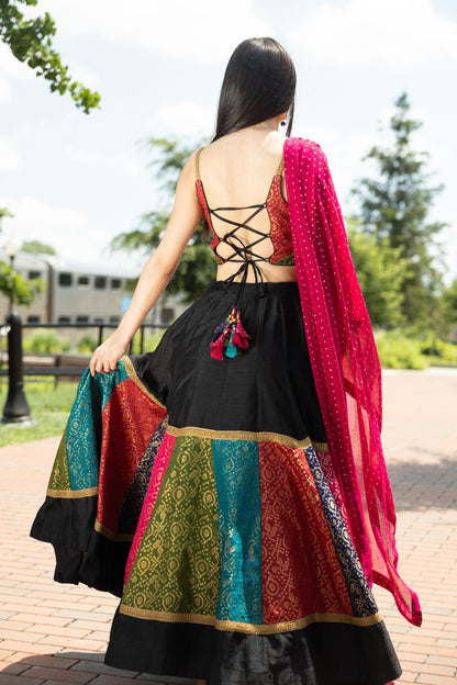 Molly Silk Black Chaniya Choli
