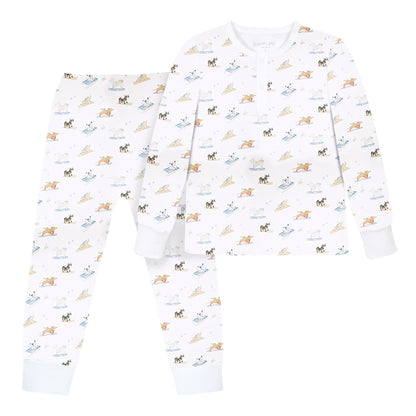 Ski Pups Boy Pima Long Pajama Set - The Avenue44