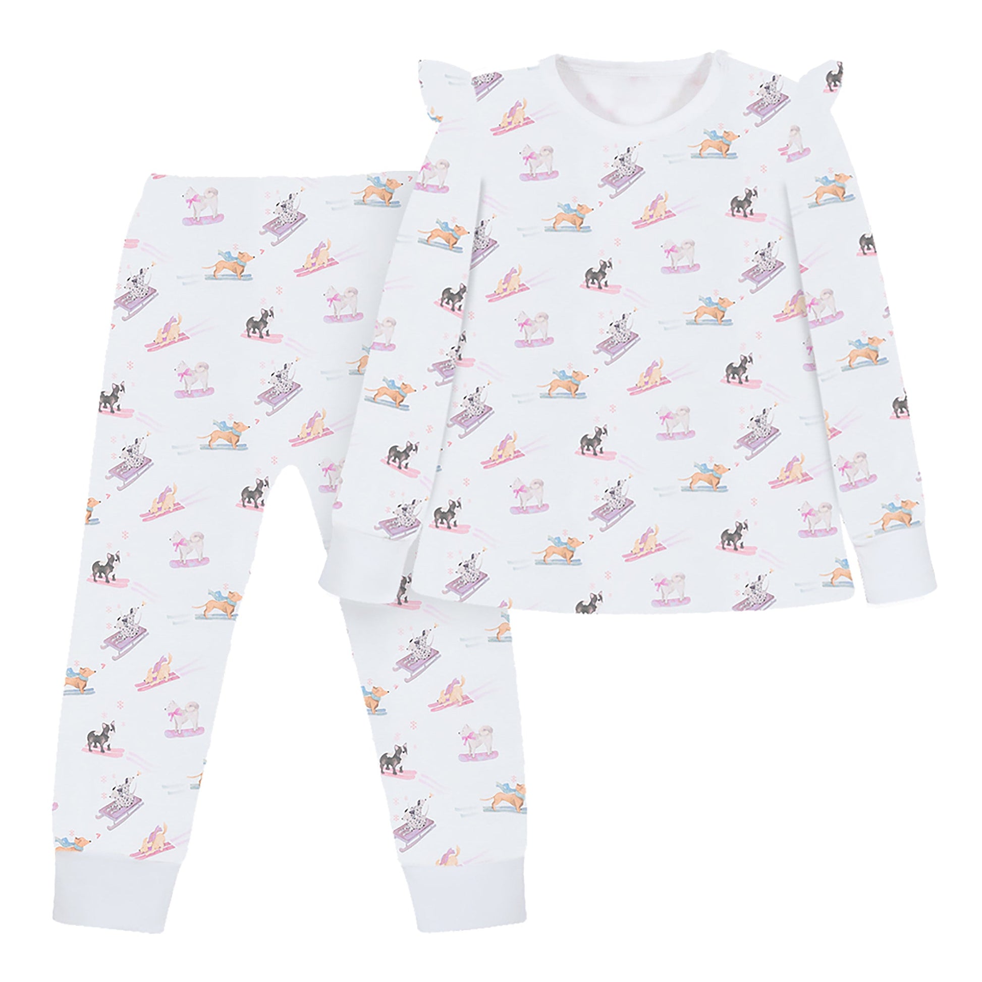 Ski Pups Girl Pima Long Pajama Set - The Avenue44