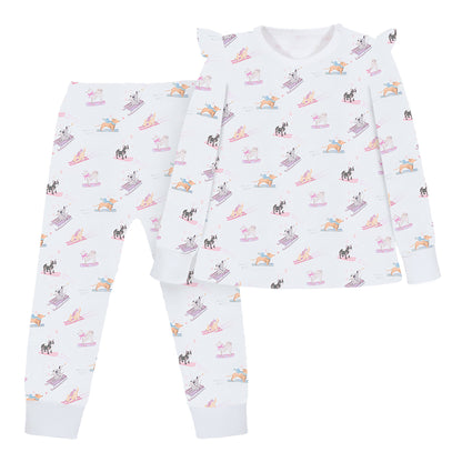 Ski Pups Girl Pima Long Pajama Set - The Avenue44