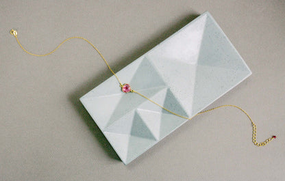 Pink Tourmaline Quartz Minimalist Ballet Necklace