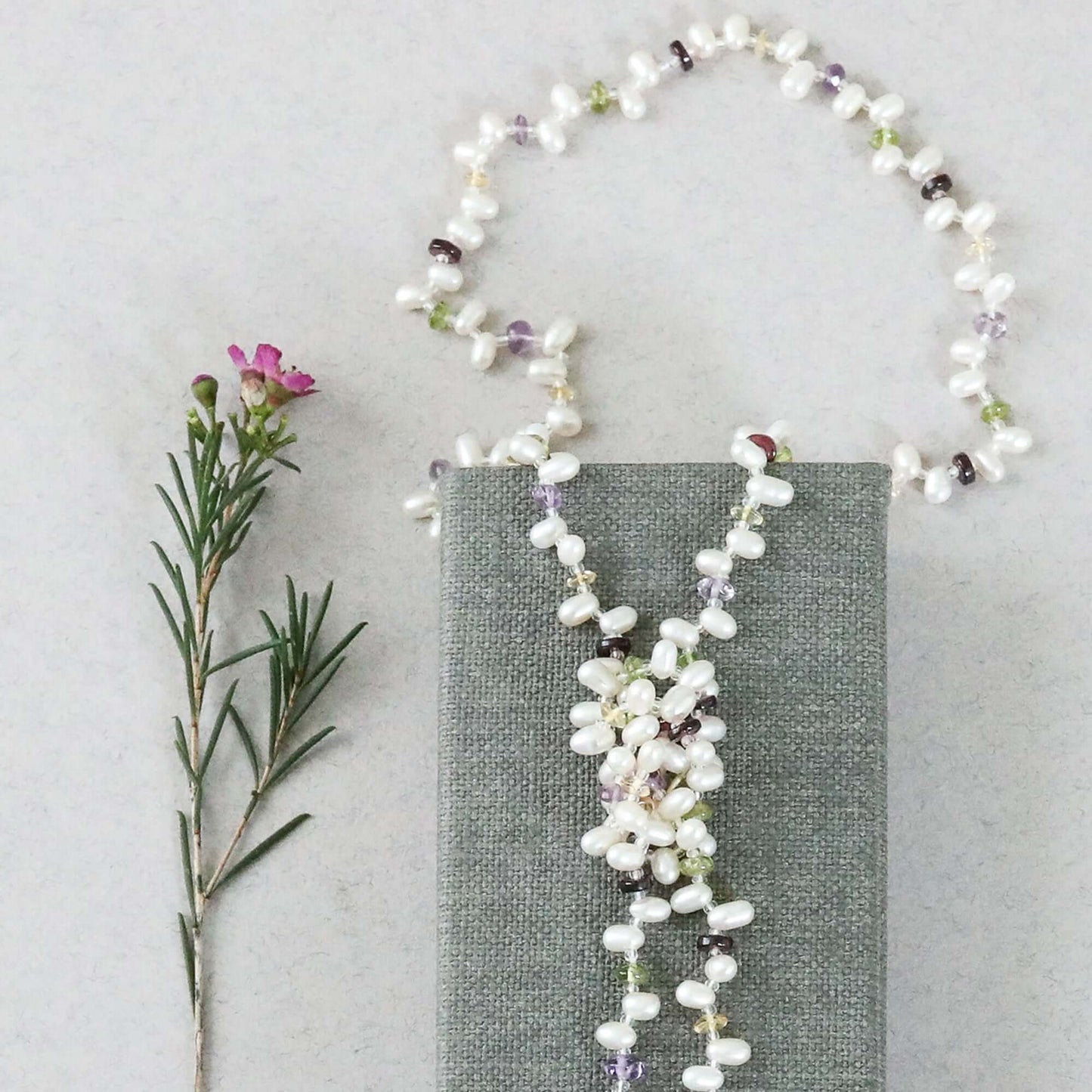 Pearl & Gemstone Ballet Lariat Necklace