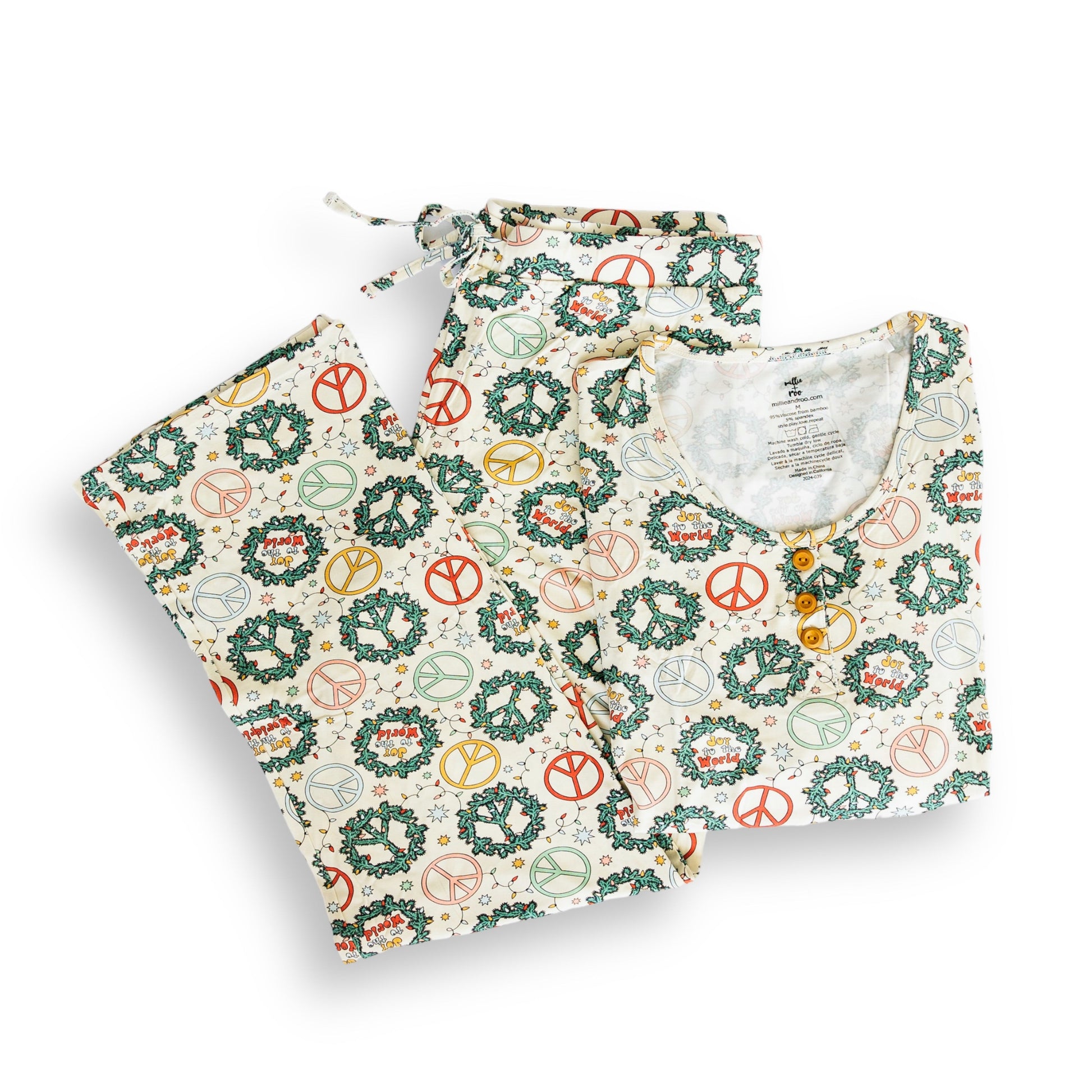 WOMEN'S PAJAMA SET- Christmas Peace - The Avenue44