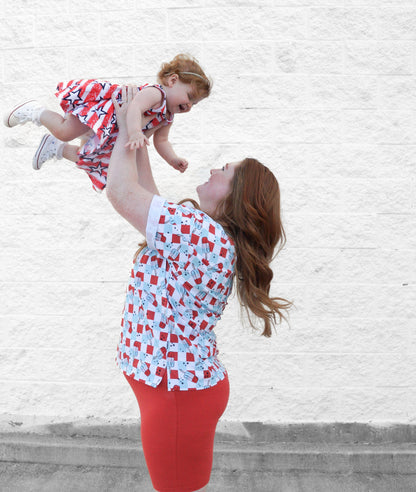 WOMANS BIKER SHORT SET- Bomb Pops - The Avenue44