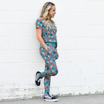 MAMA JOGGERS- Blue Smiles Check - The Avenue44