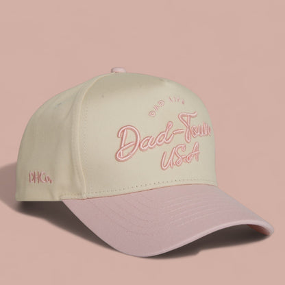 The "Dad-Town" Script Hat Light Pink
