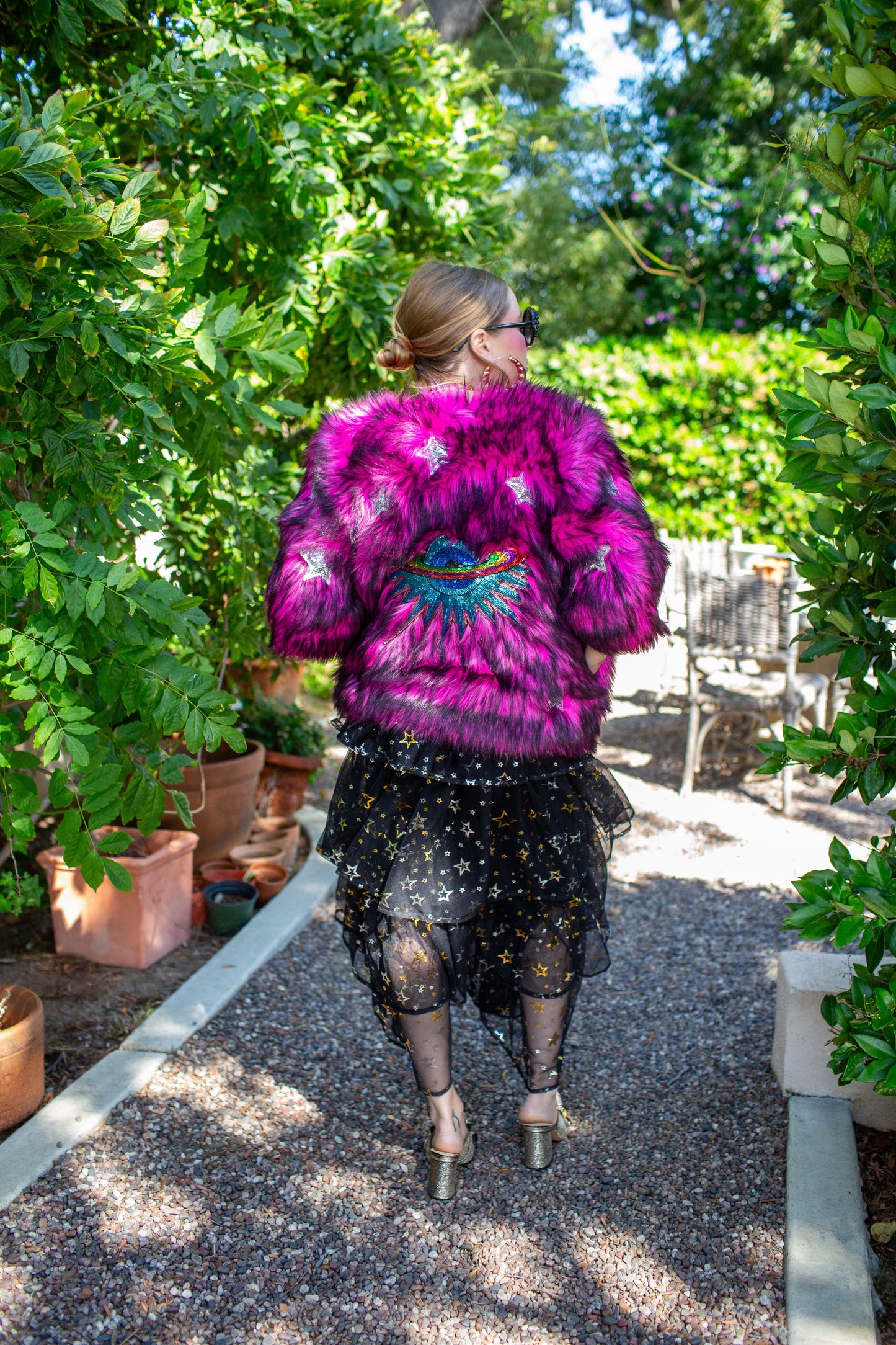 Planet Queen Faux Fur Jacket in Monster Pink