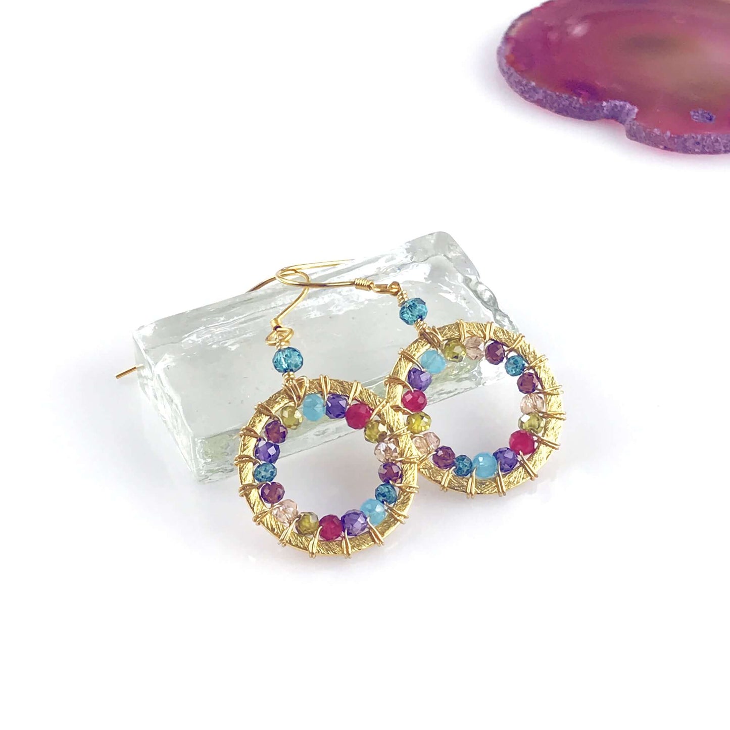 Rainbow Halo Mini Earrings