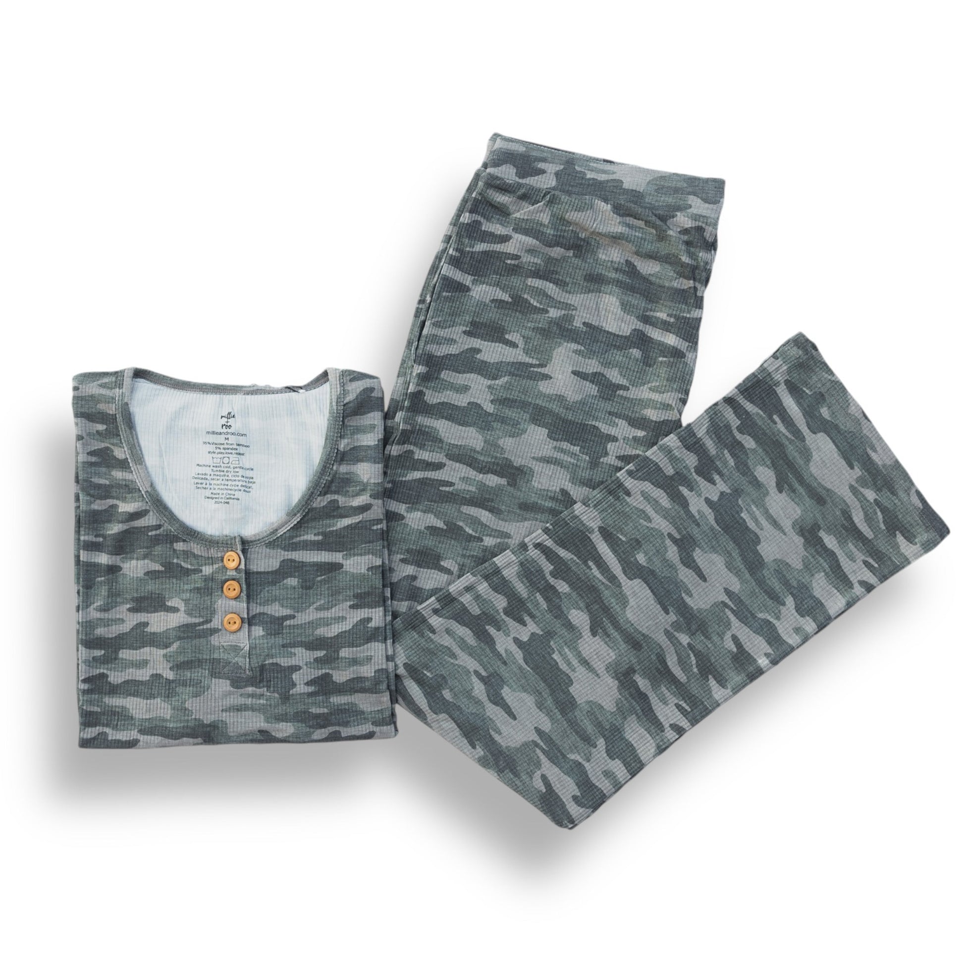 WOMEN'S PAJAMA SET- Chris Camo Ribbed - The Avenue44