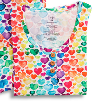 WOMEN'S PAJAMA SET- Rainbow Hearts - The Avenue44