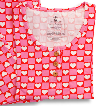 WOMEN'S PAJAMA SET- Red Hearts - The Avenue44