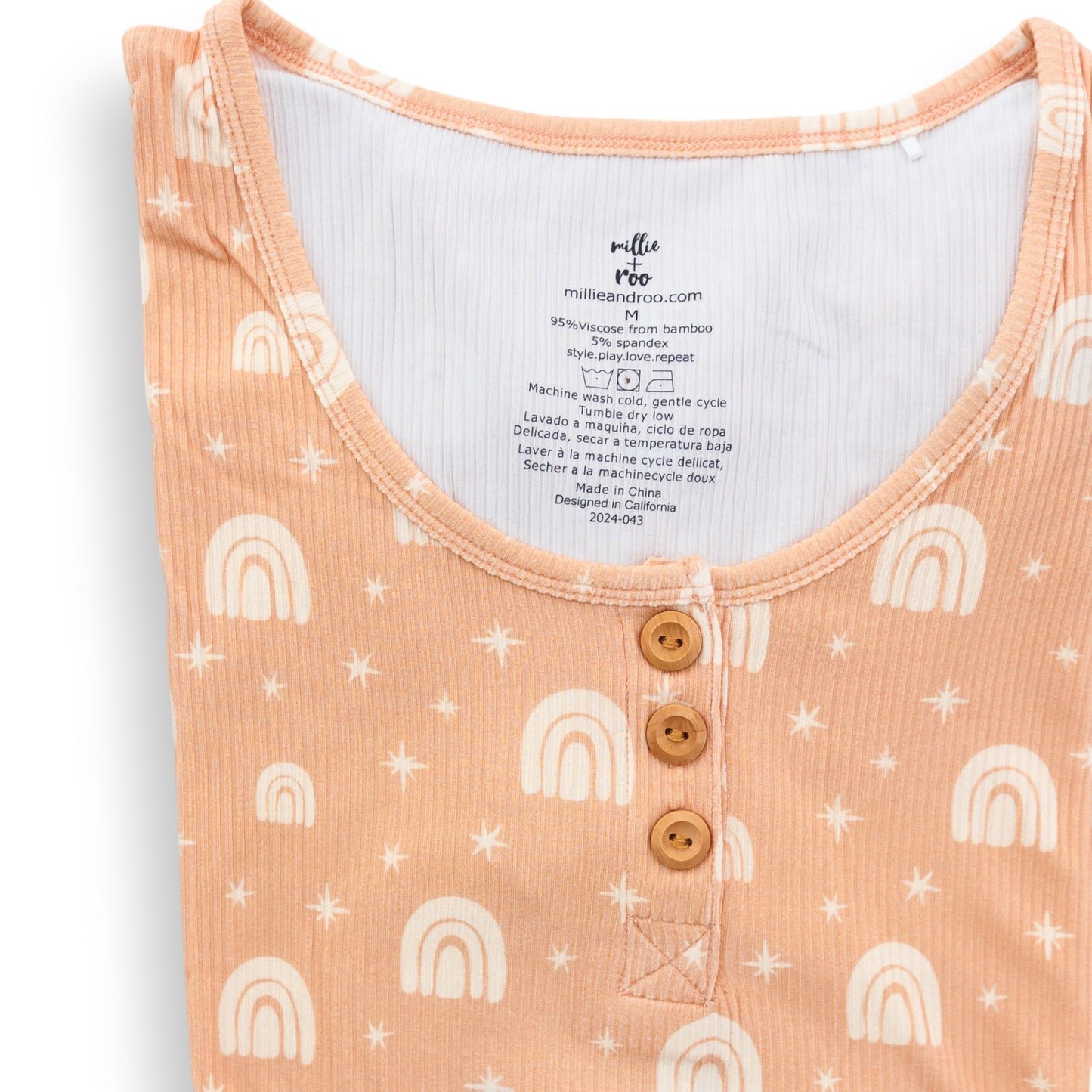 WOMANS PAJAMA SET- Rainbow Ribbed - The Avenue44