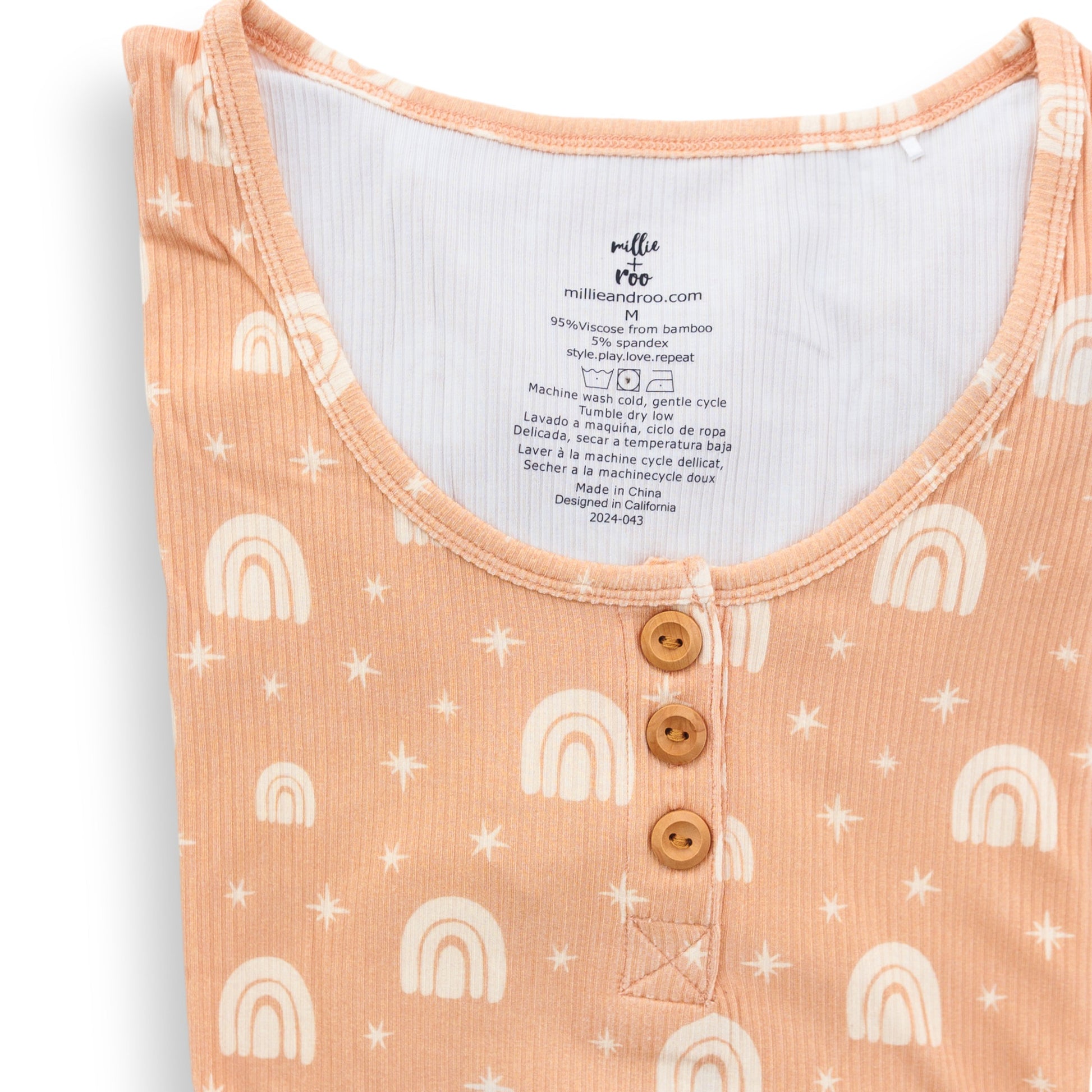 WOMANS PAJAMA SET- Rainbow Ribbed - The Avenue44