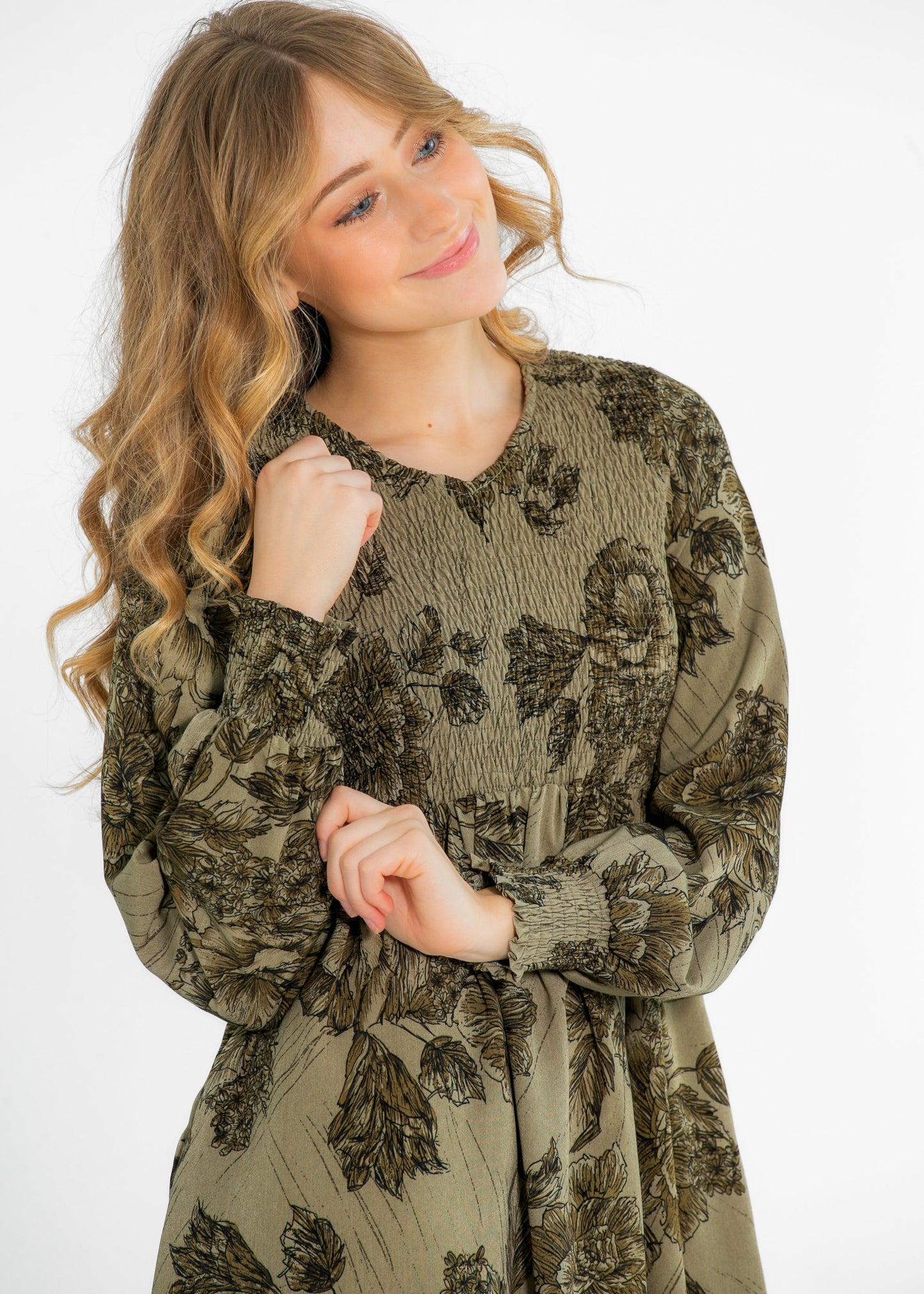 Aleeyah Smocked Midi Dress