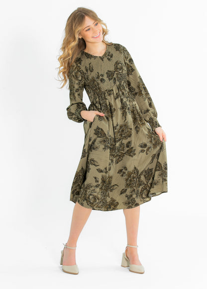 Aleeyah Smocked Midi Dress