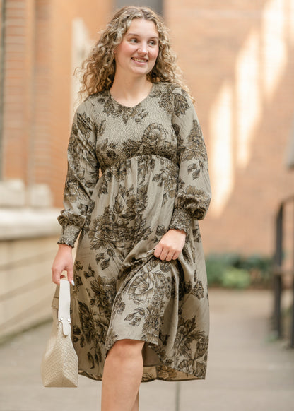 Aleeyah Smocked Midi Dress